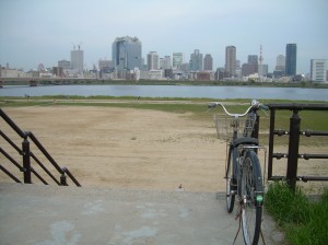 riverside (yodo river)-5 minutes away from our house